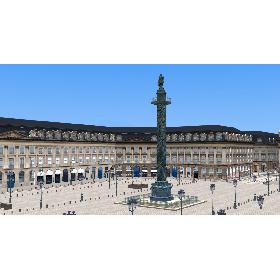 3D Place Vendome Paris Low Poly